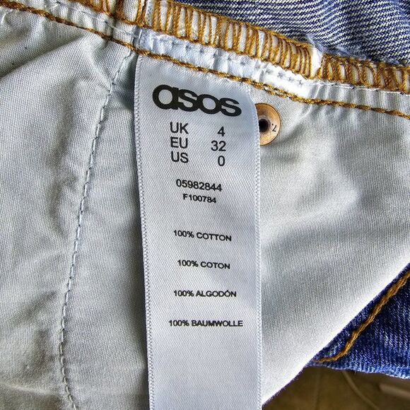 ASOS DESIGN Denim Pelmet Skirt Mid Wash Size 0 - Picture 5 of 5